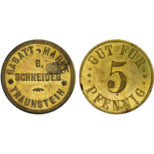 BAVARIA: 5 pfennig token, ND, Unc