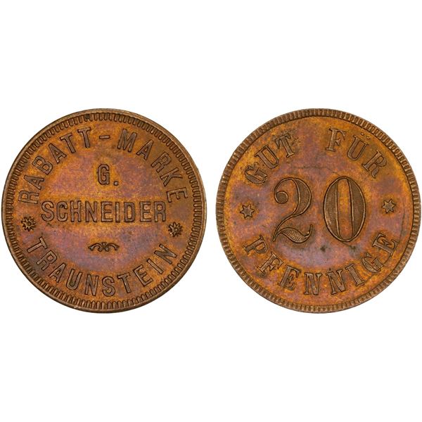 BAVARIA: 20 pfennig token, ND, AU