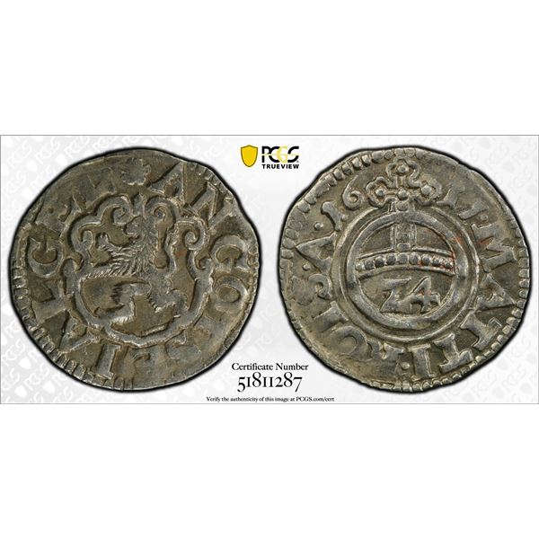 BRUNSWICK-WOLFENBÜTTEL: Friedrich Ulrich, 1613-1634, AR 1/24 thaler, 1617, PCGS MS61