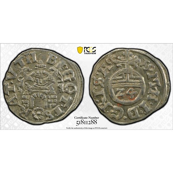 BRUNSWICK-WOLFENBÜTTEL: Friedrich Ulrich, 1613-1634, AR 1/24 thaler, 1619, PCGS MS62