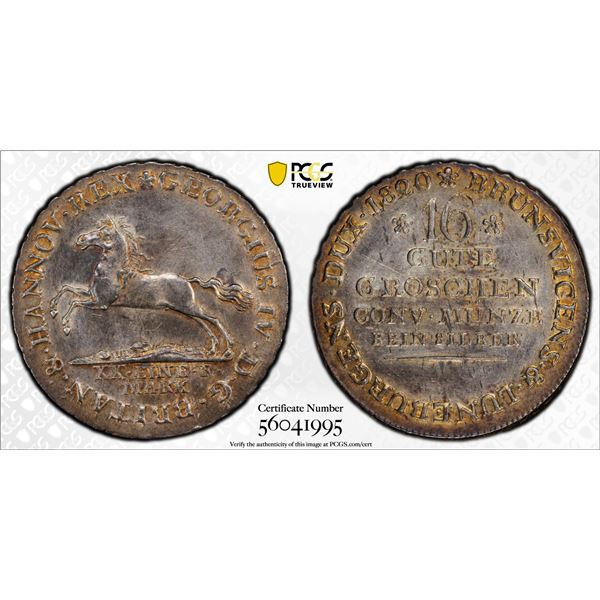 HANOVER: Georg IV, 1820-1830, AR 16 gute groschen, 1820, PCGS UNC details
