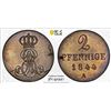 Image 1 : HANOVER: Ernst August, 1837-1851, AE 2 pfennig, 1844/3-A, PCGS MS63 BN