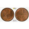 Image 1 : HANOVER: Ernst August, 1837-1851, AE pfennig, 1849-B, PCGS MS65 RB