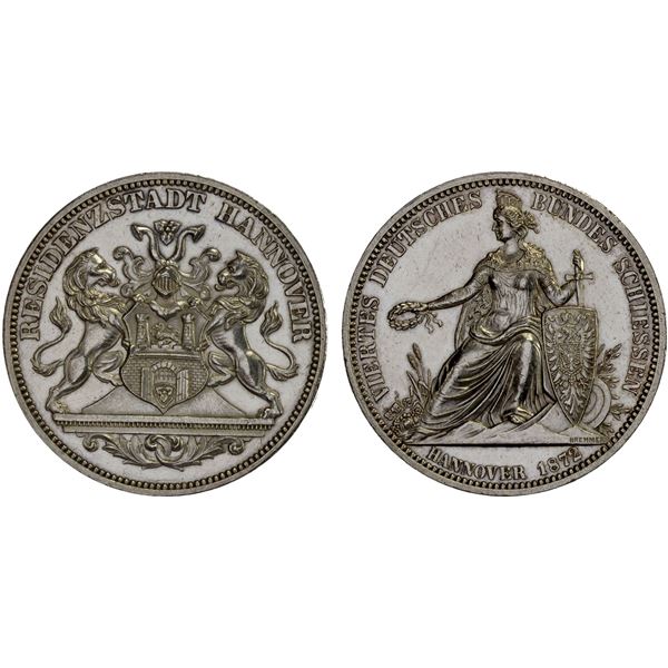 HANOVER: Residenzstadt, AR thaler, 1872, AU