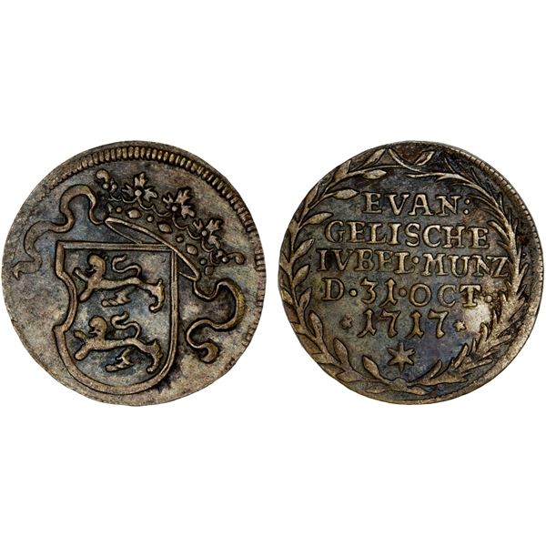 HOHENLOHE-PFEDELBACH: Ludwig Gottfried, 1685-1728, AR 3 pfennig, Augsburg, 1717, XF