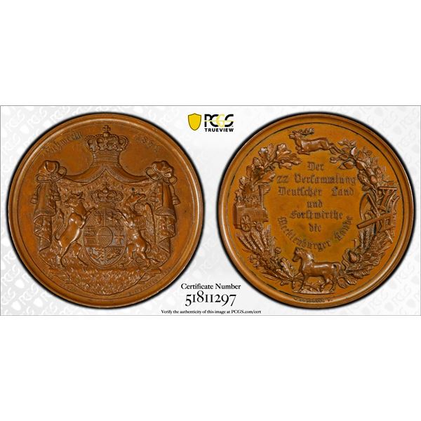 MECKLENBURG-SCHWERIN: AE medal, 1861, PCGS Specimen 63