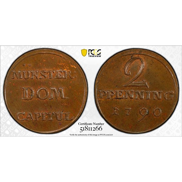 MÜNSTER: Cathedral Chapter, Münster, 1790, PCGS MS63 BN