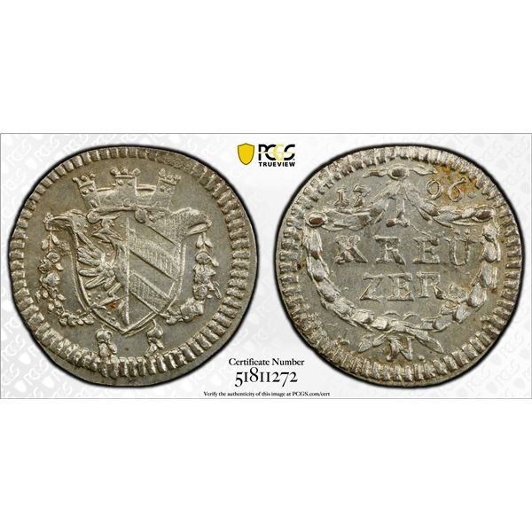 NUREMBERG: Free Imperial City, AR kreuzer, 1796, PCGS MS62