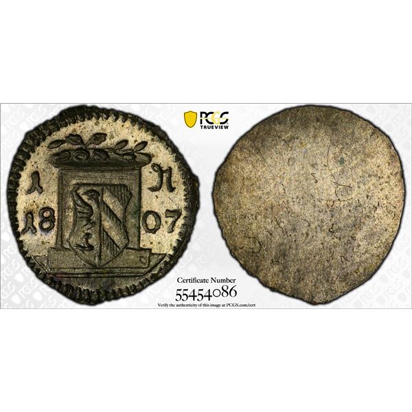 NUREMBERG (CITY): Free Imperial City, BI pfennig, 1807, PCGS MS65