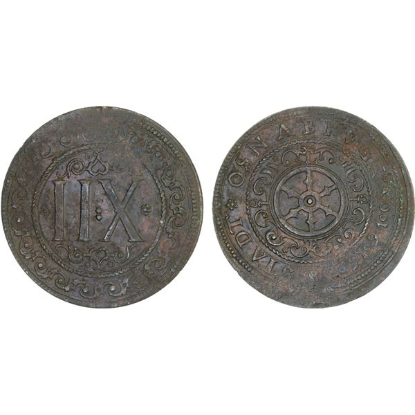 OSNABRÜCK (CITY): AE 12 pfennig, 1615, XF