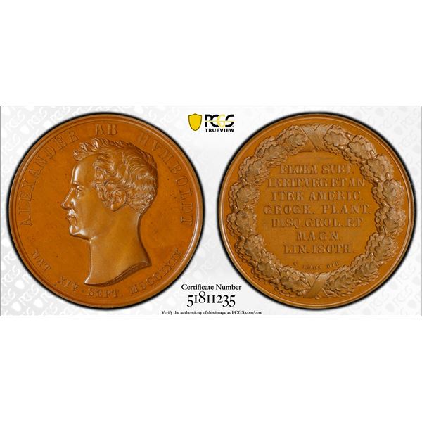 PRUSSIA: AE medal, ND (1829), PCGS Specimen 66