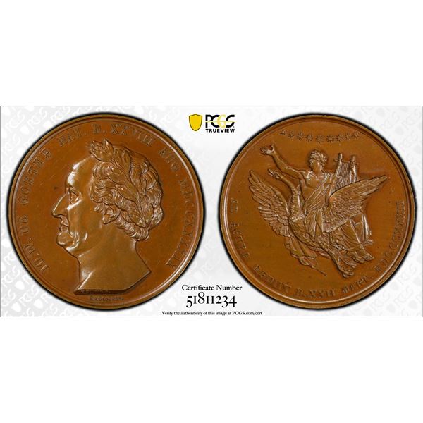 PRUSSIA: AE medal, 1832, PCGS Specimen 63