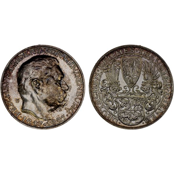 GERMANY: Weimar Republic, AR medal, 1927-D, AU