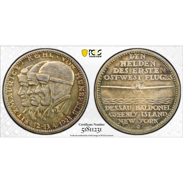 GERMANY: Weimar Republic, AR medal, 1928, PCGS Specimen 65