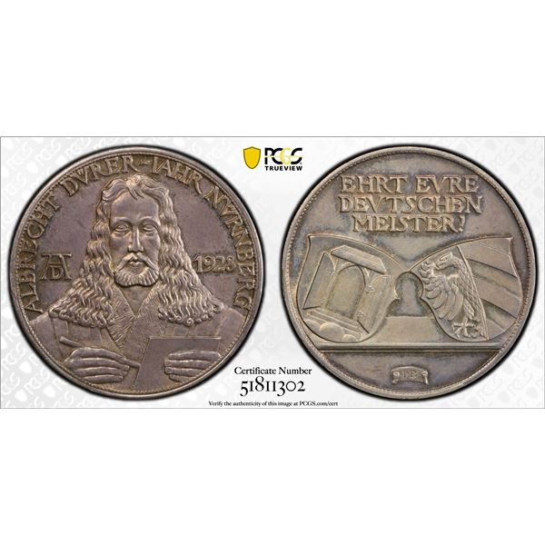 GERMANY: Weimar Republic, AR medal, 1928, PCGS Specimen 64