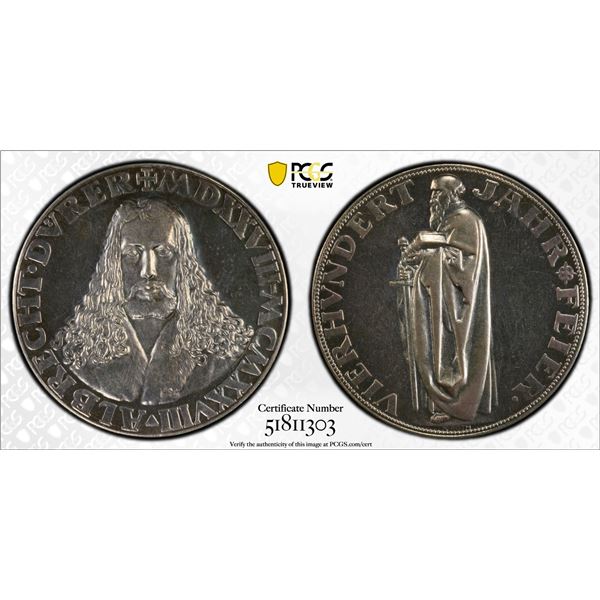 GERMANY: Weimar Republic, AR medal, 1928, PCGS Specimen 63
