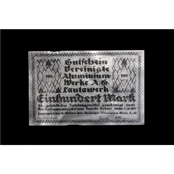 GERMANY: Weimar Republic, 100 mark, 10.10.1922, AU