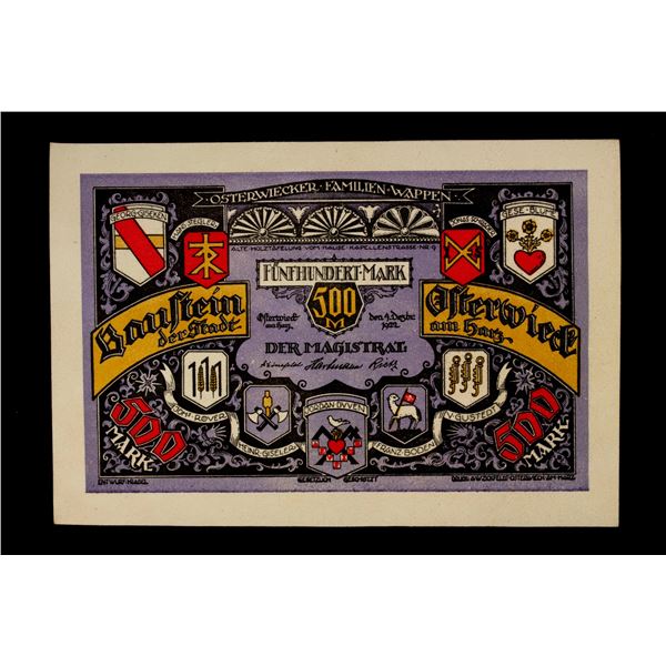 GERMANY: Weimar Republic, 500 mark, 4.12.1922, Choice Unc