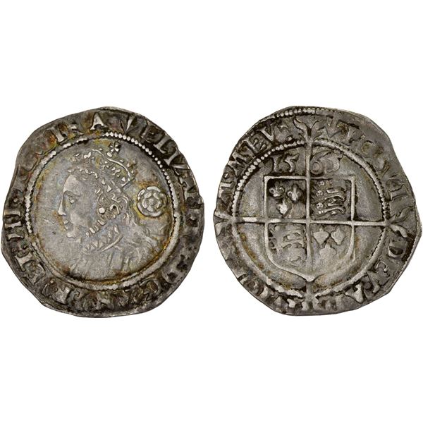 ENGLAND: Elizabeth I, 1558-1603, AR threepence (1.39g), Tower Mint, 1565, VF