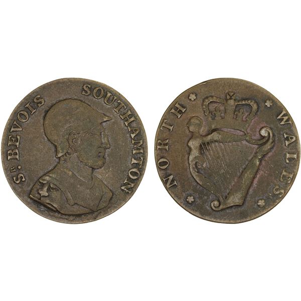 GREAT BRITAIN: AE halfpenny token (5.86g), ND (ca. 1800), VG