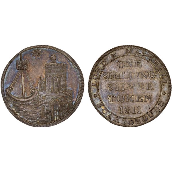 GREAT BRITAIN: AR shilling token, 1811, AU