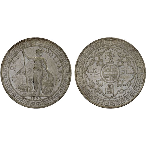 GREAT BRITAIN: AR trade dollar, 1900-B, AU