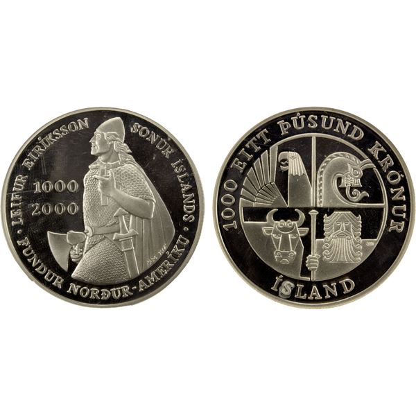 ICELAND: AR 1000 krónur, 2000, NGC PF69 Ultra Cameo