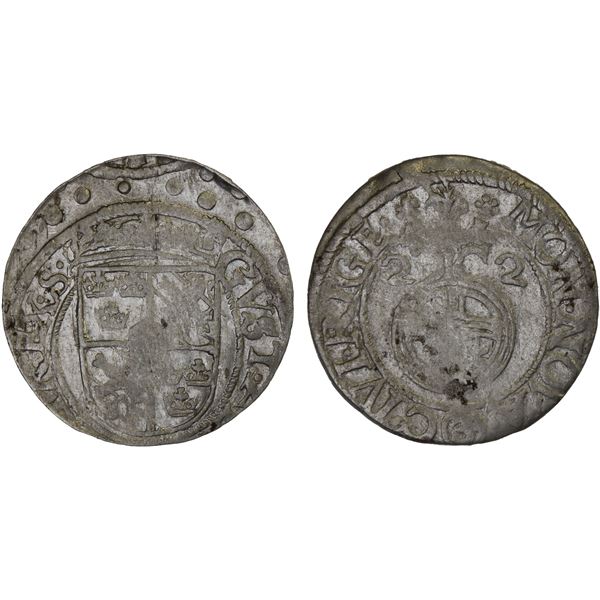 LIVONIA (SWEDISH): Gustav II Adolf, 1621-1632, AR 1/24 thaler (3 polker), Riga, 1622, XF