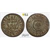 Image 1 : LIVONIA (SWEDISH): Christina, 1632-1654, BI solidus, Riga, [16]39, PCGS MS61