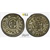 Image 1 : LIVONIA (SWEDISH): Christina, 1632-1654, BI solidus, Riga, [16]44, PCGS AU58
