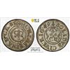 Image 1 : LIVONIA (SWEDISH): Christina, 1632-1654, BI solidus, Riga, [16]49, PCGS AU58