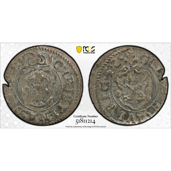 LIVONIA (SWEDISH): Christina, 1632-1654, BI solidus, Riga, [16]52, PCGS MS62