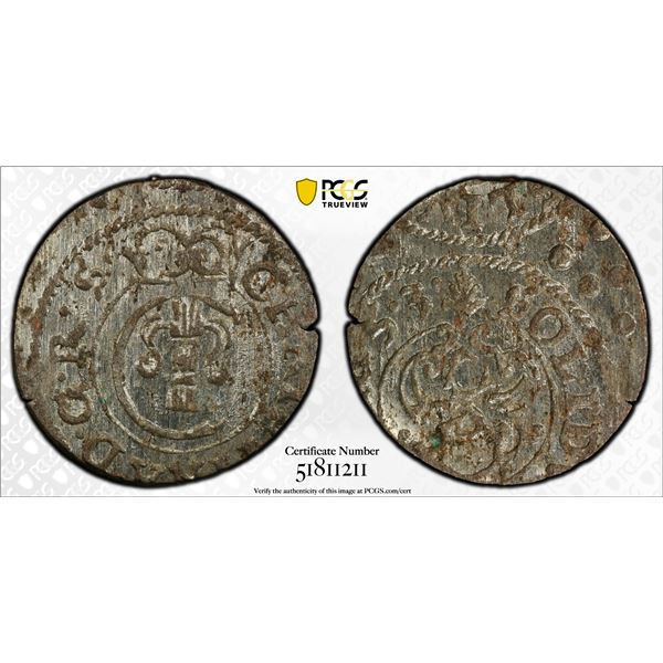 LIVONIA (SWEDISH): Christina, 1632-1654, BI solidus, Riga, [16]53, PCGS MS63