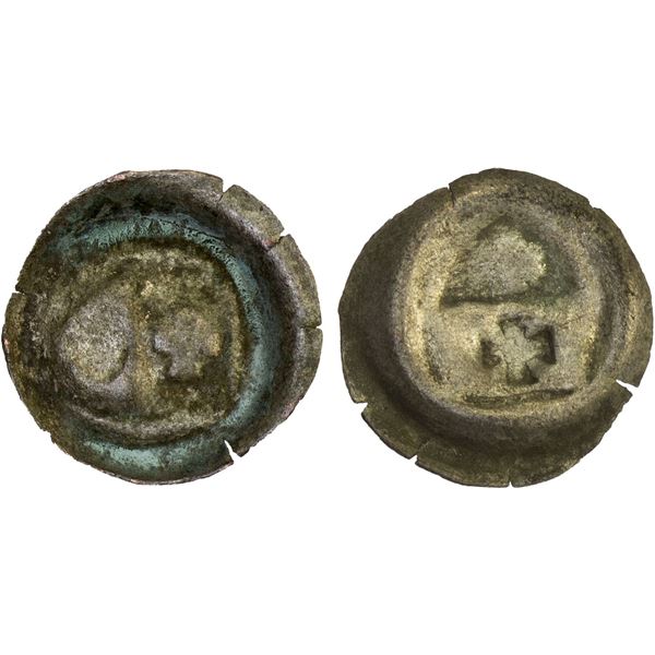 POLAND: ELBING: Casimir IV Jagiellon, 1446-1492, AR denier bracteate, ND, VF