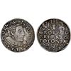 Image 1 : POLAND: Sigismund III, 1587-1632, AR trojak (3 grosze), Poznan, 1590, XF