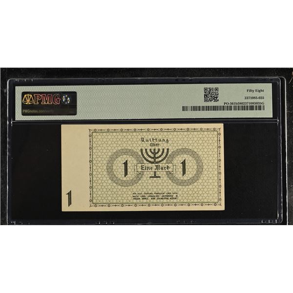 POLAND: LODZ: 1 mark, 15.5.1940, PMG graded AU58