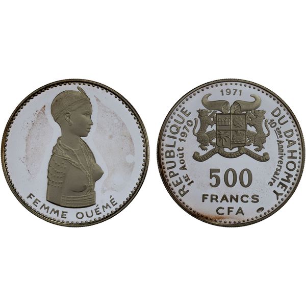 DAHOMEY: Republic, AR 500 francs, 1971, Proof