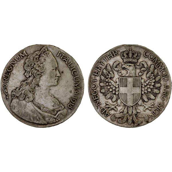 ERITREA: Italian Colony, AR tallero, 1918, Choice VF
