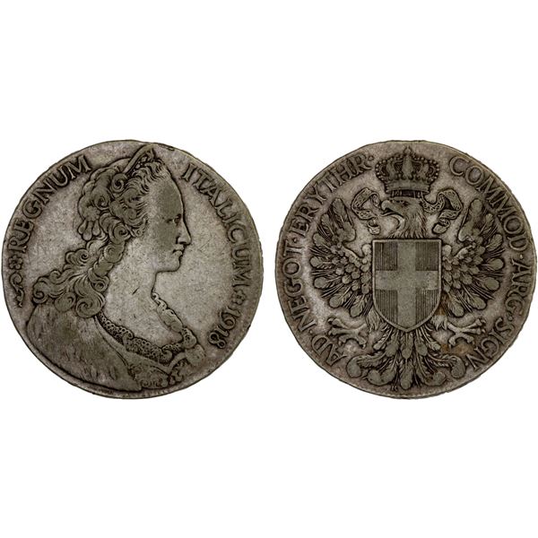 ERITREA: Italian Colony, AR tallero, 1918, VF