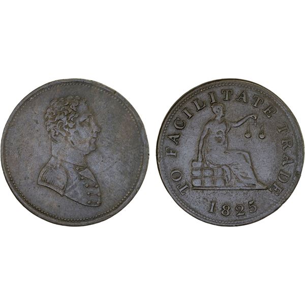 CANADA: AE 1/2 penny token, 1825, XF