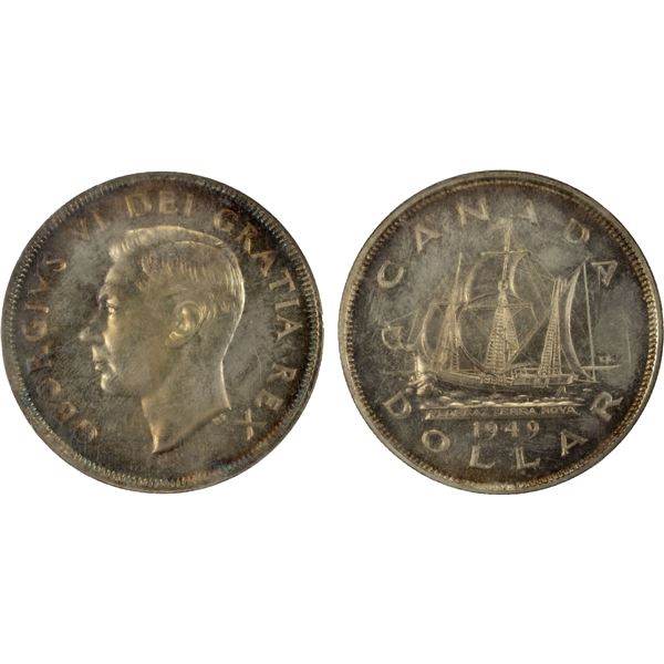 CANADA: George VI, 1937-1952, AR dollar, 1949, NGC MS65