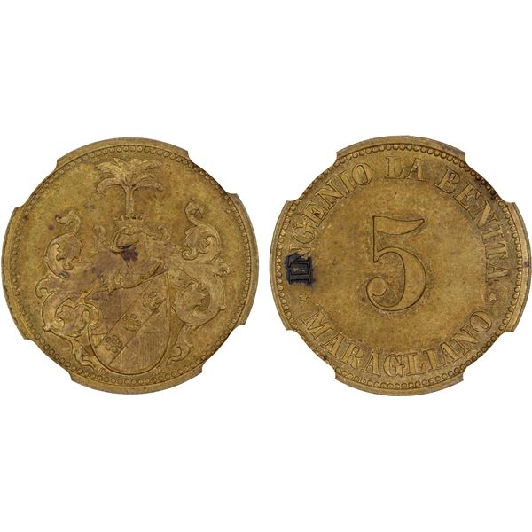 CUBA: Spanish Colony, 5 centavos token, ND, NGC MS63