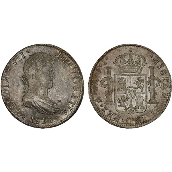 MEXICO: Fernando VII, 1808-1821, AR 8 reales, 1813-Mo, AU