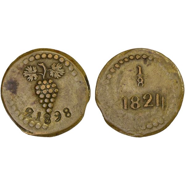 MEXICO: Aguascalientes, AE 1/8 real, 1824, VF