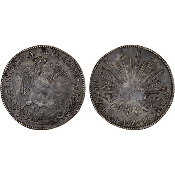 MEXICO: Republic, AR 8 reales (27.21g), 1825-Zs, Choice VF