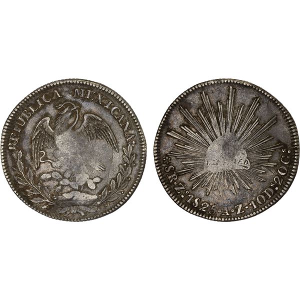 MEXICO: Republic, AR 8 reales (27.41g), 1825-Zs, Choice VF