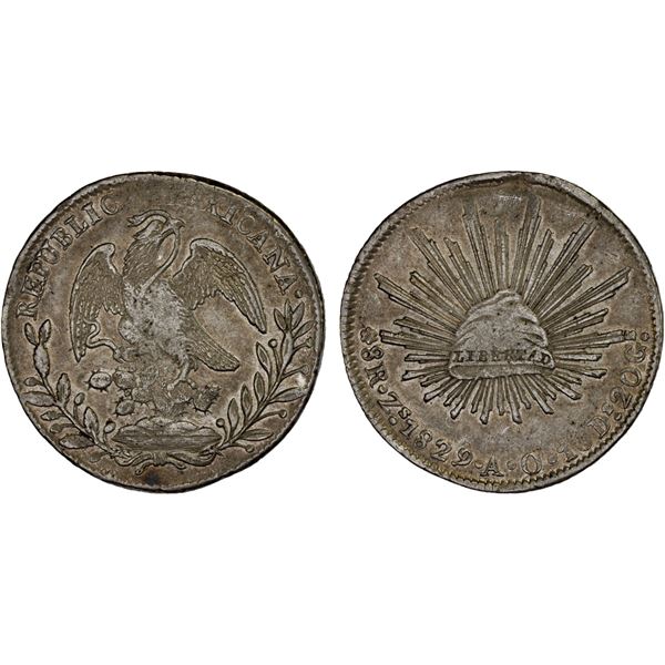 MEXICO: Republic, AR 8 reales (27.09g), 1829-Zs, XF
