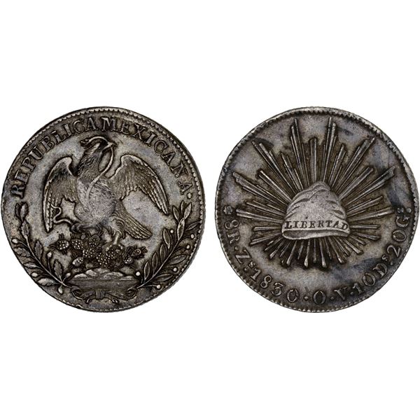 MEXICO: Republic, AR 8 reales (26.59g), 1830-Zs, VF-XF