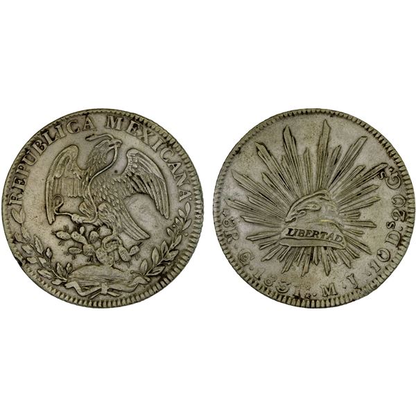 MEXICO: Republic, AR 8 reales, 1831-Go, XF