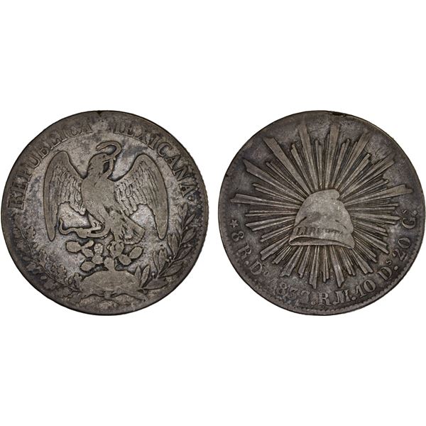MEXICO: Republic, AR 8 reales (25.25g), 1833/2-Do, Fine